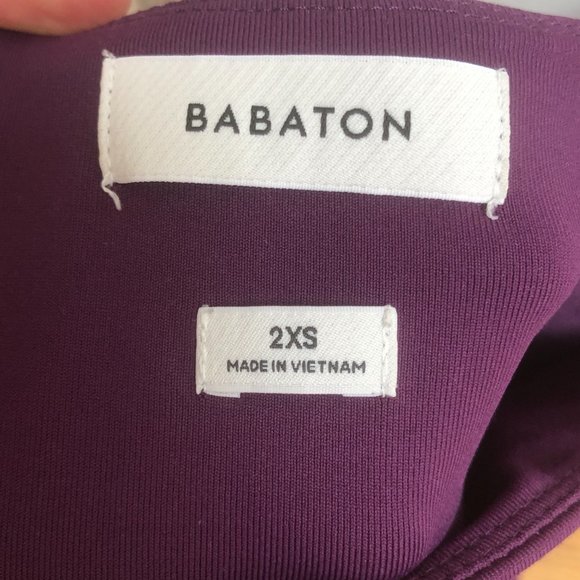 Aritzia Babaton Contour Squareneck Longsleeve Mini Dress Dewberry Purple 2XS - Picture 2 of 4